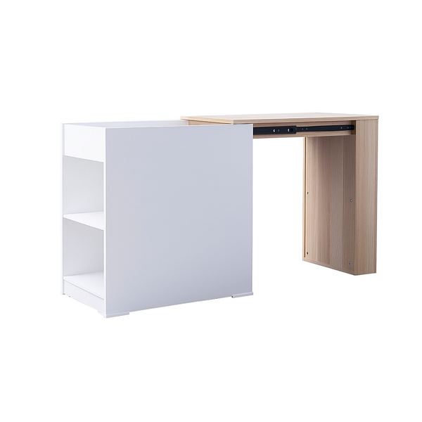Averin Extendible Desk with Side Shelves