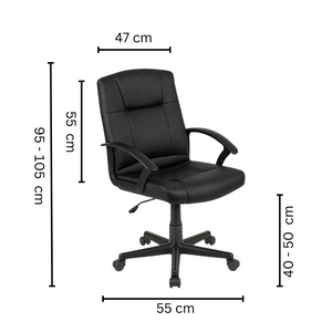 Ergonomic PU Leather Office Chair with Adjustable Height