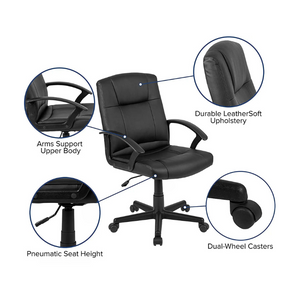 Ergonomic PU Leather Office Chair with Adjustable Height