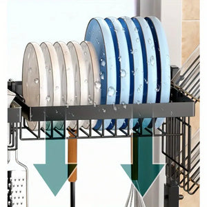 Expandable Heavy Duty Dish Rack with Telescopic Frame