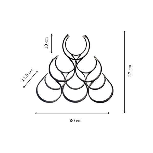 6-Bottle Pyramid Metal Wine Rack