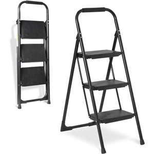 AscendPro 3-Step Foldable Steel Ladder