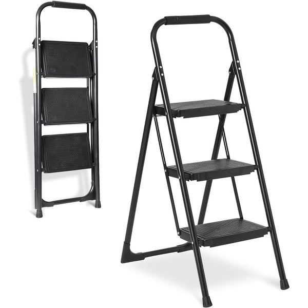 AscendPro 3-Step Foldable Steel Ladder