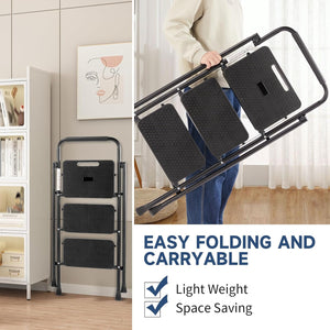 AscendPro 3-Step Foldable Steel Ladder