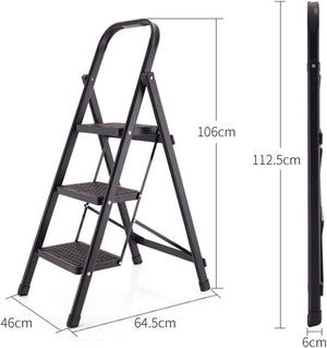 AscendPro 3-Step Foldable Steel Ladder