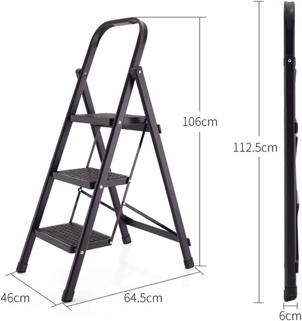 AscendPro 3-Step Foldable Steel Ladder