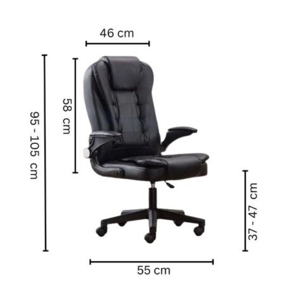 Adjustable Office Chair - PU Leather with High Back Support