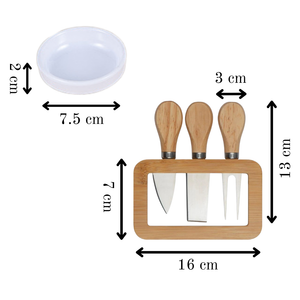 Bamboo Cheese Board Set