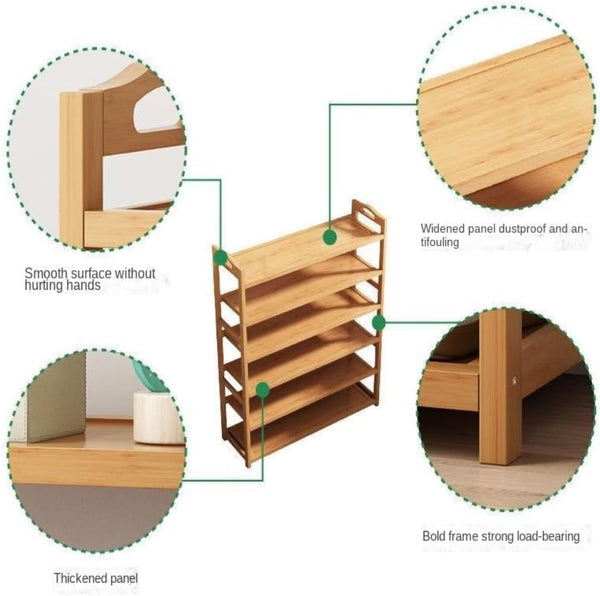 6-Tier Bamboo Shoe Rack