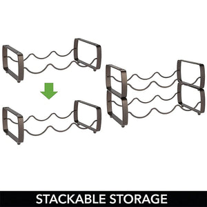 4-Bottle Metal Countertop Stackable Wine Rack