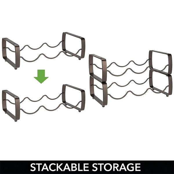 4-Bottle Metal Countertop Stackable Wine Rack