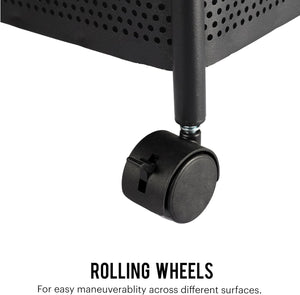 4-Tier Mesh Storage Trolley with Swivel Baskets