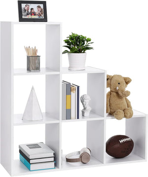 Modular 6-Cube Staircase Display Shelf