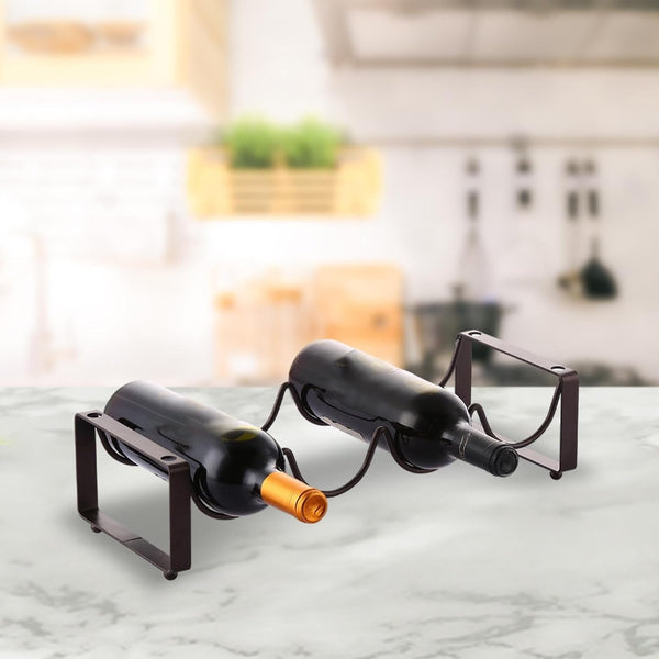 4-Bottle Metal Countertop Stackable Wine Rack