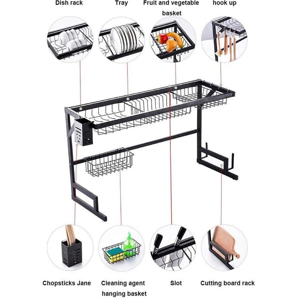 Expandable Heavy Duty Dish Rack with Telescopic Frame