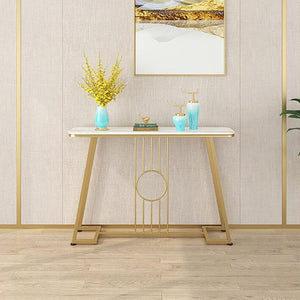 Aurelia Gold Console Table with Marble Top