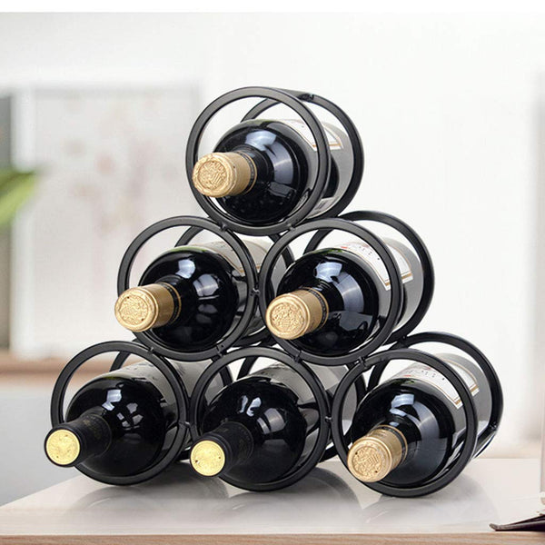Geometric Ring Wine Display Rack