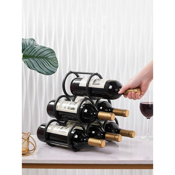 Geometric Ring Wine Display Rack