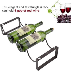 4-Bottle Metal Countertop Stackable Wine Rack