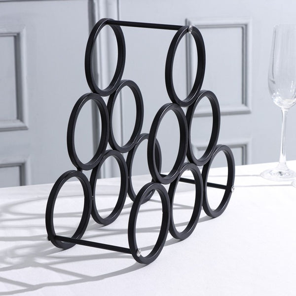 Geometric Ring Wine Display Rack