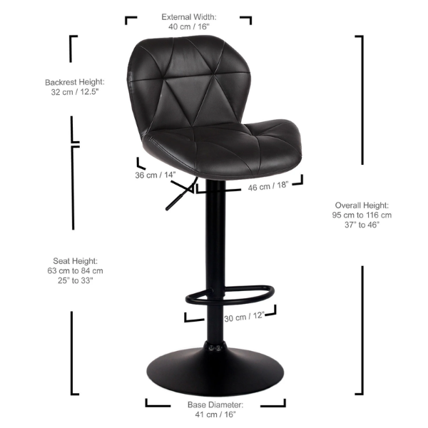 Luxe Gold Base Adjustable Bar Stool