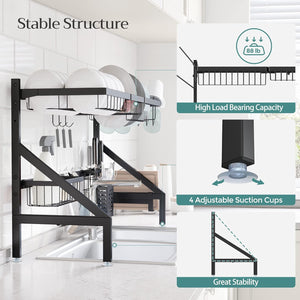 Expandable Heavy Duty Dish Rack with Telescopic Frame