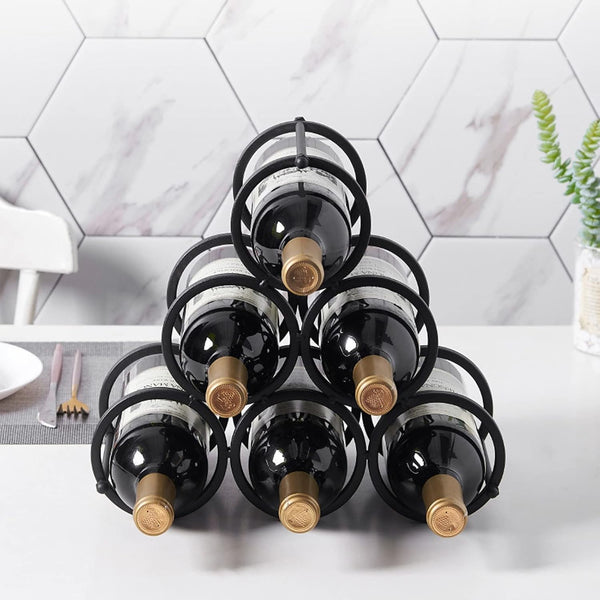 Geometric Ring Wine Display Rack