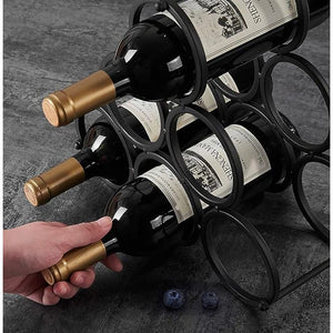 Geometric Ring Wine Display Rack