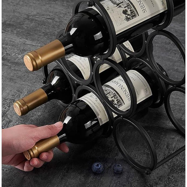 Geometric Ring Wine Display Rack