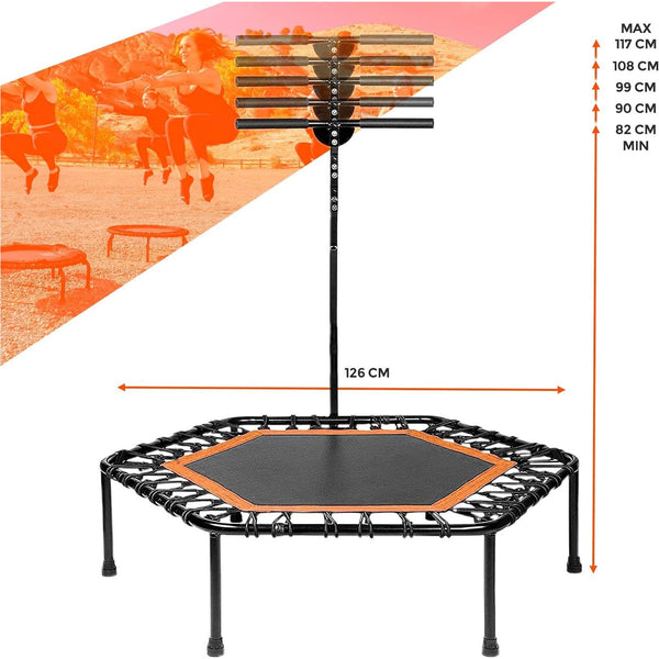 Hex Pro Fitness Trampoline with Adjustable Handle