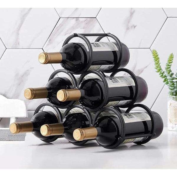 Geometric Ring Wine Display Rack