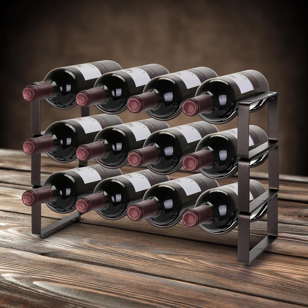 4-Bottle Metal Countertop Stackable Wine Rack
