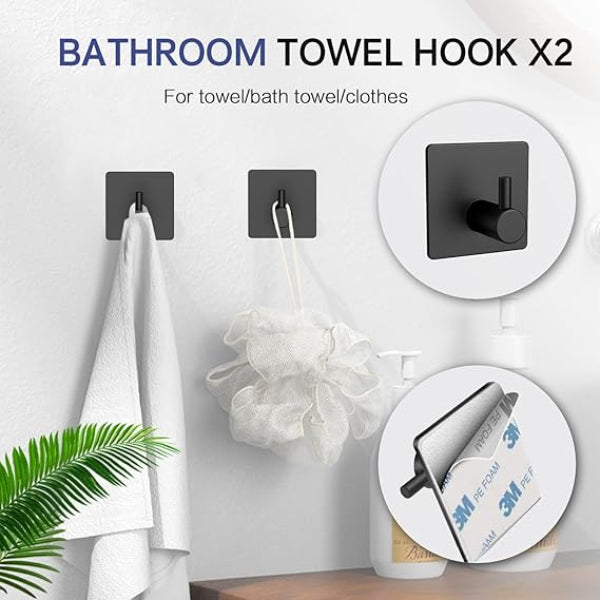 5-Piece Matte Black Bathroom Accessory Set