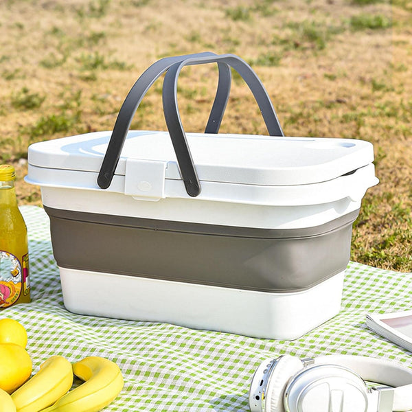 Collapsible Picnic Basket with Foldable Tray
