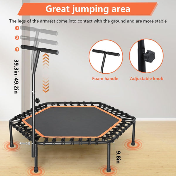 Hex Pro Fitness Trampoline with Adjustable Handle