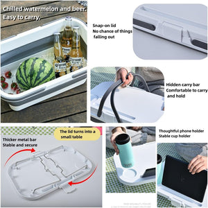 Collapsible Picnic Basket with Foldable Tray