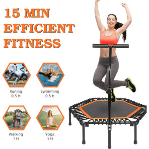 Hex Pro Fitness Trampoline with Adjustable Handle