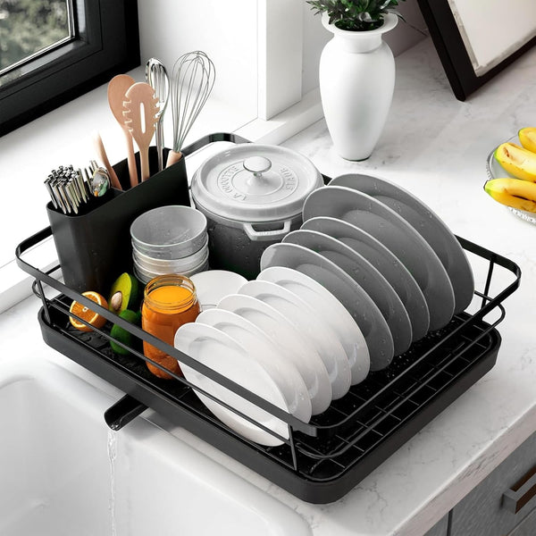 Elevated Dish Drying Rack with Drainboard