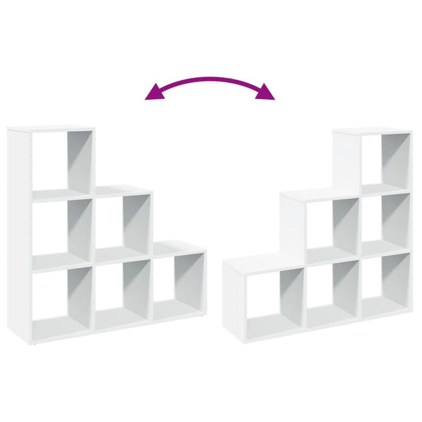 Modular 6-Cube Staircase Display Shelf