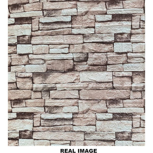 3D Stone-Look Wall Sticker Panels (Set of 6 Sheets)