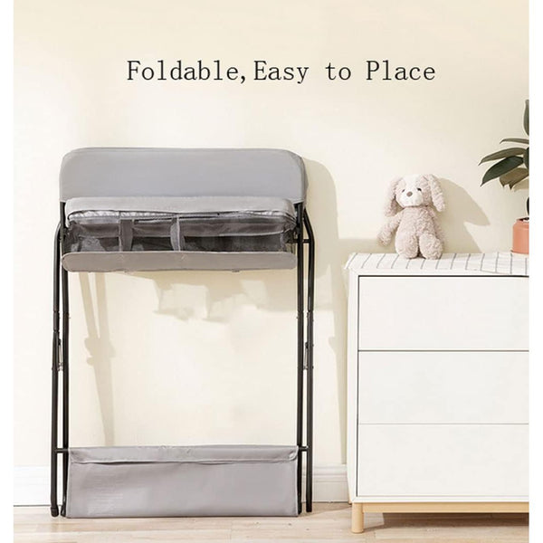 Adjustable Foldable Baby Changing Station with Storage Space