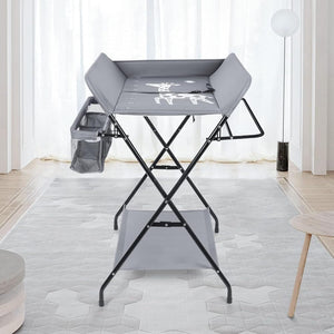 Adjustable Foldable Baby Changing Station with Storage Space