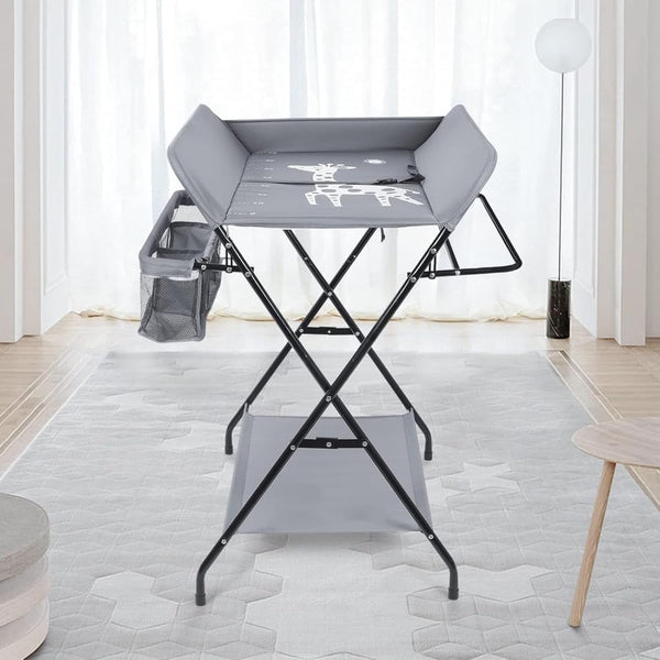 Adjustable Foldable Baby Changing Station with Storage Space
