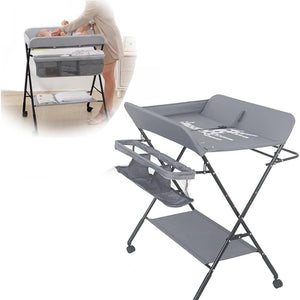 Adjustable Foldable Baby Changing Station with Storage Space