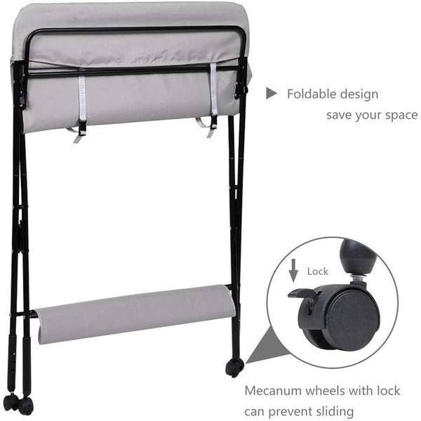 Adjustable Foldable Baby Changing Station with Storage Space