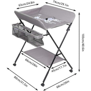 Adjustable Foldable Baby Changing Station with Storage Space