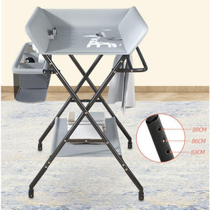 Adjustable Foldable Baby Changing Station with Storage Space