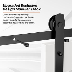 4m Sliding Double Barn Door Hardware Kit with Soft Close Mechanism