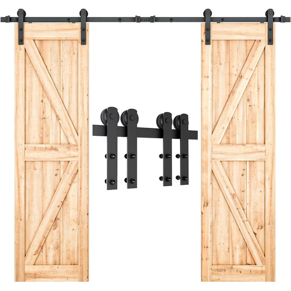 4m Sliding Double Barn Door Hardware Kit with Soft Close Mechanism