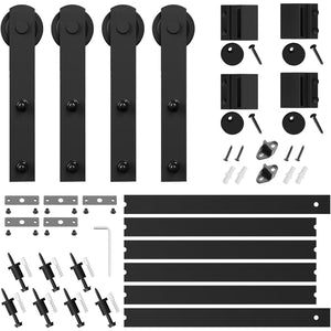 4m Sliding Double Barn Door Hardware Kit with Soft Close Mechanism